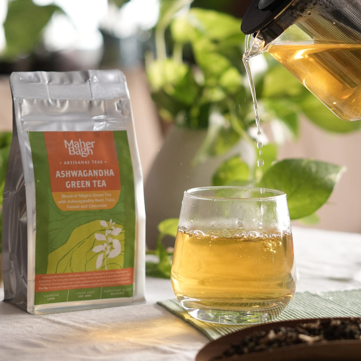 www.maherbagh.com 25 Pyramid Tea Bags Ashwagandha Green Tea