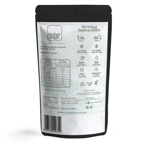 www.maherbagh.com 100g Zip Locked Loose Leaf Tea Darjeeling Oolong Tea