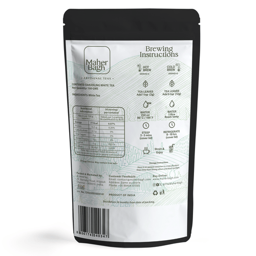 www.maherbagh.com 100g Zip Locked Loose Leaf Tea Darjeeling White Tea