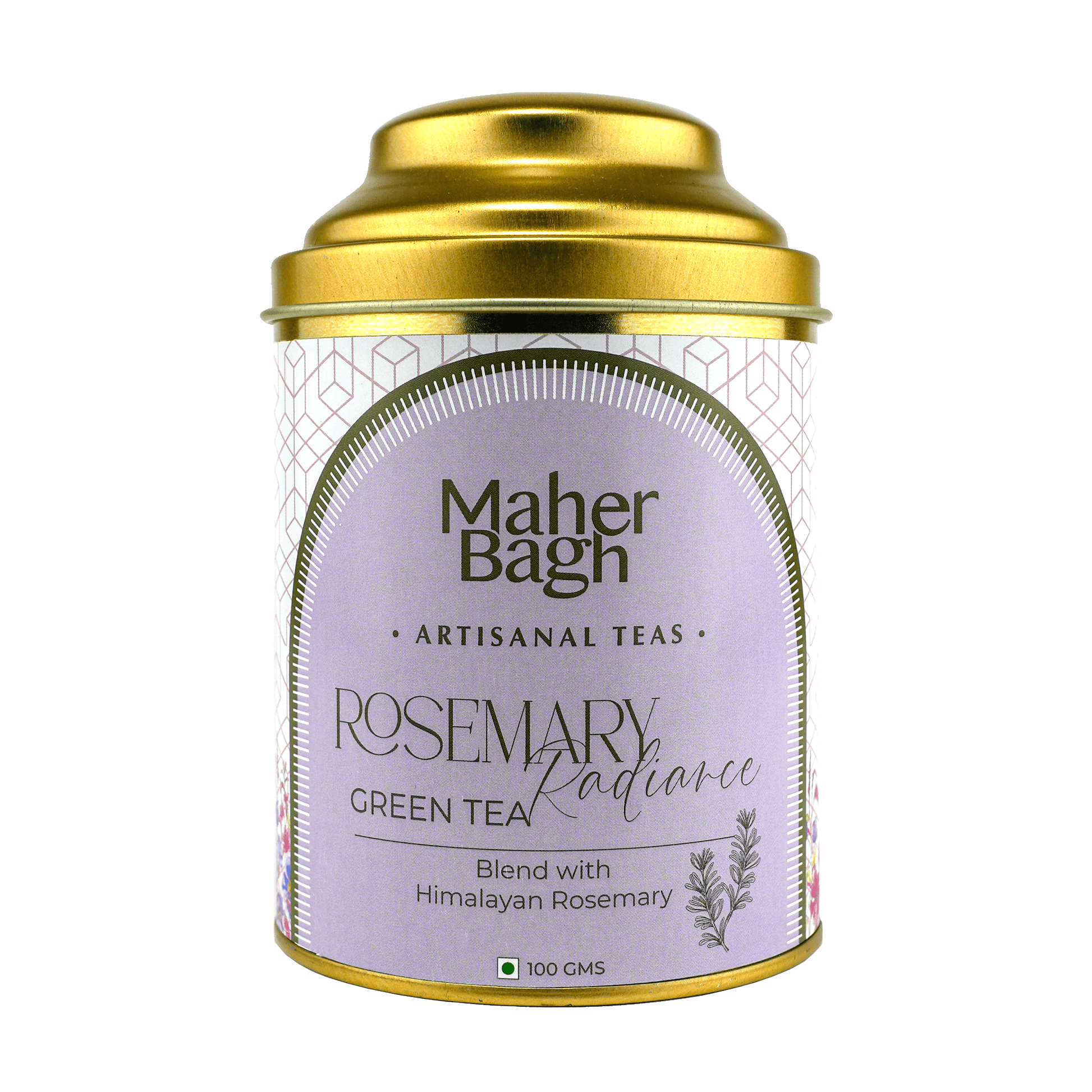 www.maherbagh.com 100g Caddy Rosemary Radiance Green Tea