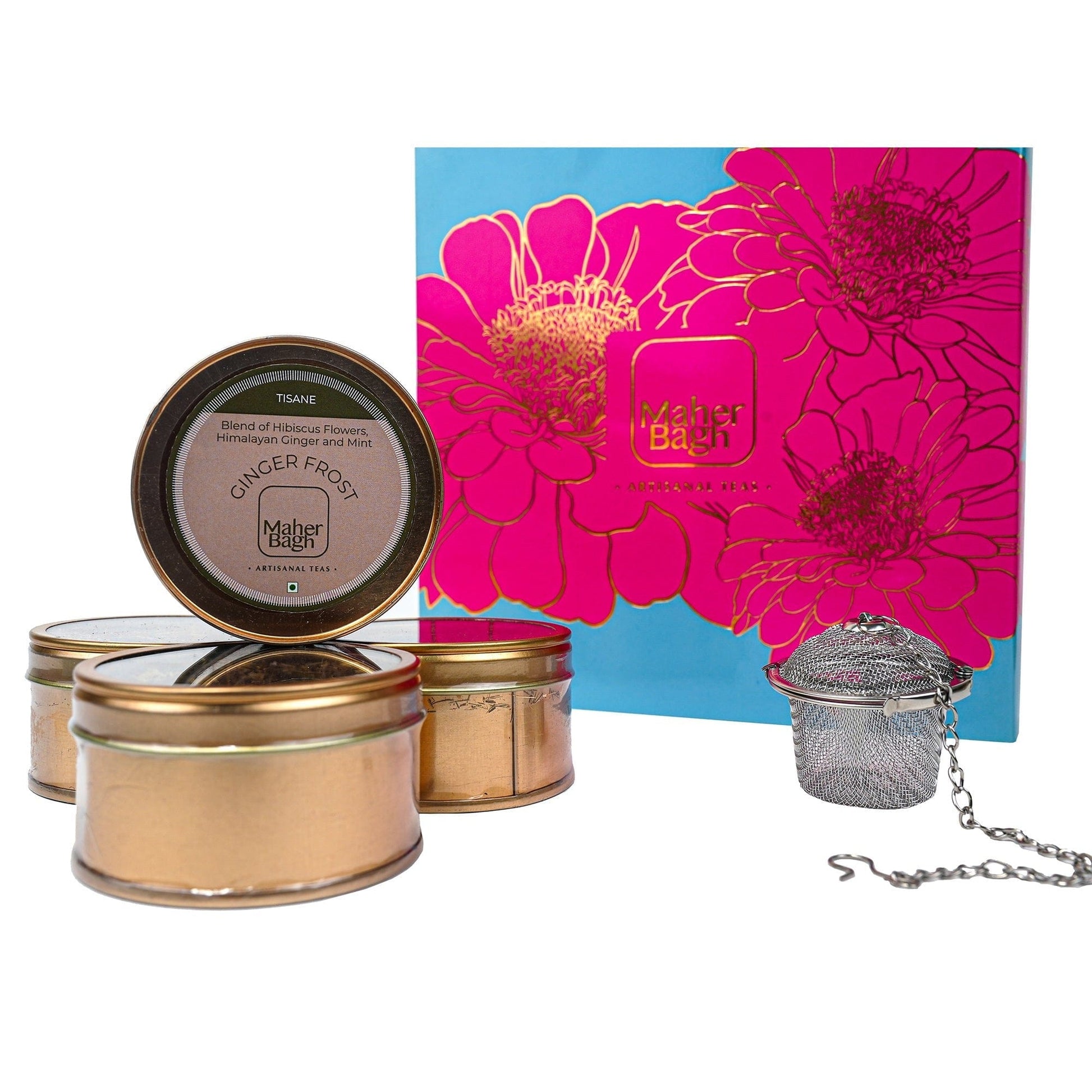 www.maherbagh.com 80g - 4 Mini Tin Caddies The Blush Box