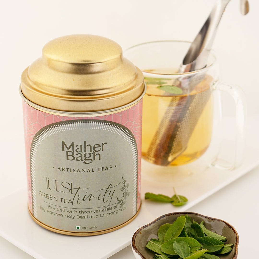 www.maherbagh.com Tulsi Trinity Green Tea